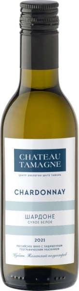 Вино Шато Тамань Шардоне белое сухое 0,187л