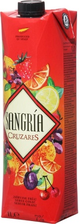 Напиток виноградосодержащий Сангрия Крузарес ароматизированный сладкий 1л
