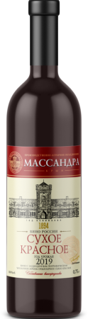 Вино Массандра красное сухое 0,75л