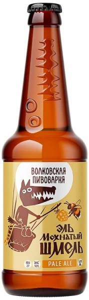 Пиво Мохнатый Шмель светлое нефильтрованное 0,45л бут.