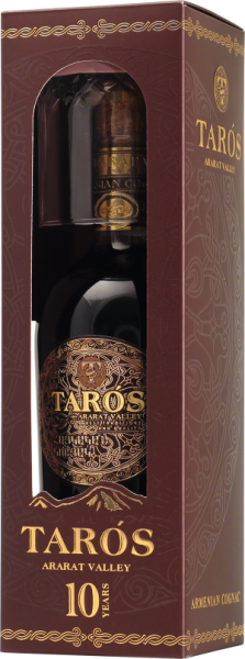 Коньяк Тарос 10 лет 0,5л п/у с бокалом