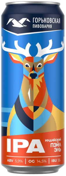 Пиво Горьковская Пивоварня ИПА Индийский Пэйл Эль 0,45л ж/б