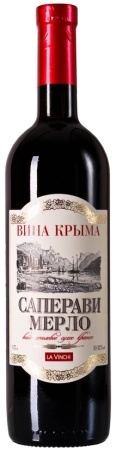 Вино Ла Винчи Саперави Мерло красное полусладкое 0,75л