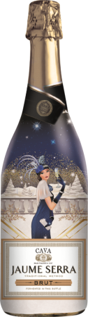 Игристое вино Кава Жауме Серра в сливере Новый Год  белое брют 0,75л