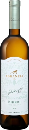 Вино Цинандали Братья Асканели белое сухое 0,75л