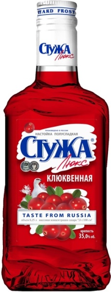Настойка полусладкая Стужа Люкс Клюквенная 0,25л
