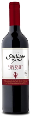 Вино Каберне Совиньон Сантьяго 1541 Центральная Долина полусладкое красное полусладкое 0,75л