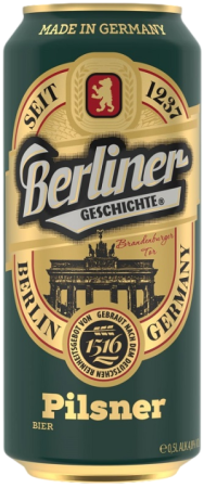 Пиво Берлинер Пильзенское светлое фильтрованное 0,5л ж/б