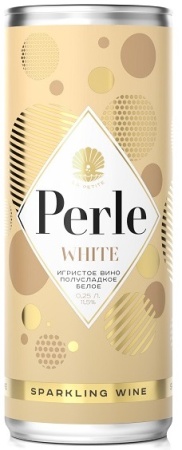 Игристое вино Ла Петит Перле белое полусладкое 0,25л ж/б