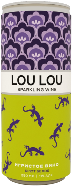 Игристое вино Лу Лу белое брют 0,25л ж/б