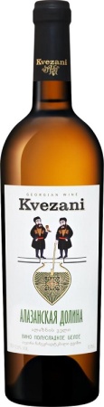 Вино Квезани Алазанская долина белое полусладкое 0,75л