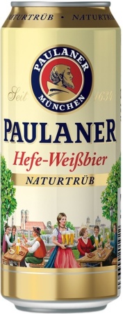 Пиво Пауланер Хефе Вайсбир 0,5л ж/б