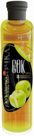 Сок Кубаночка Яблочный 0,75л ст.