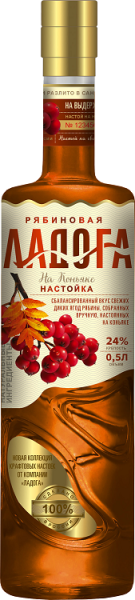 Настойка сладкая Рябиновая на Коньяке Ладога 0,5л