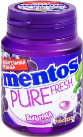 Жевательная резинка Ментос Виноград 54г банка 