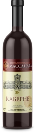 Вино Каберне Массандра красное полусладкое 0,75л