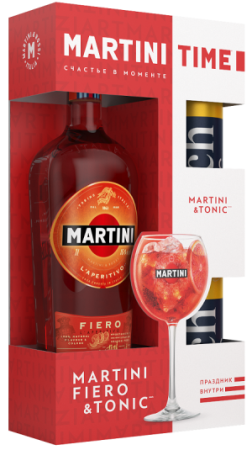 Напиток виноградосодержащий  Мартини Фиеро + 2 тоника 0,33л ароматизированный сладкий 1л